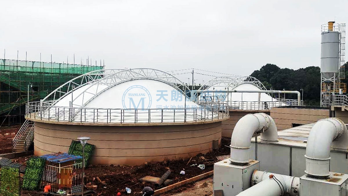 株洲河西污水處理廠反吊膜密封加蓋項目