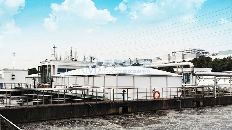 無錫項(xiàng)目污水池雙層充氣膜加蓋密封-2